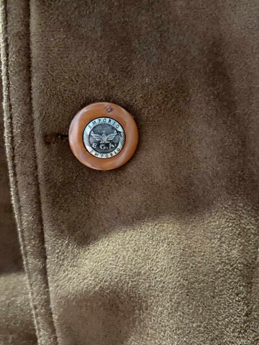 Emporio EGA Fashion Men's Faux Suede Vintage Jacket Camel Brown Size XL - Picture 3 of 10